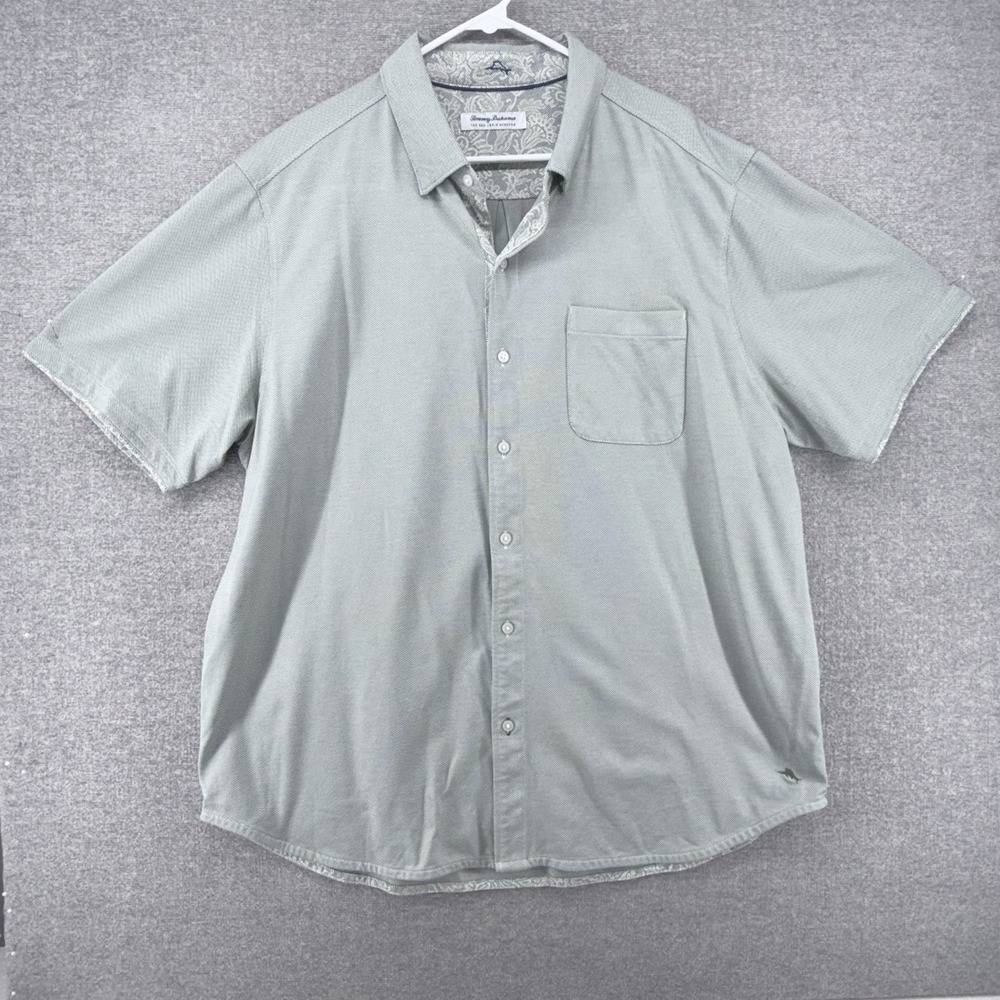 Tommy Bahama The San Lucio Stretch Shirt Men Size 1XLB Green Short Sleeve